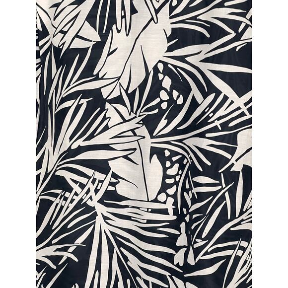 Frame The Oversized Silk-Blend Palm Button Shirt Noir Multi Women's Size Medium - Picture 10 of 10